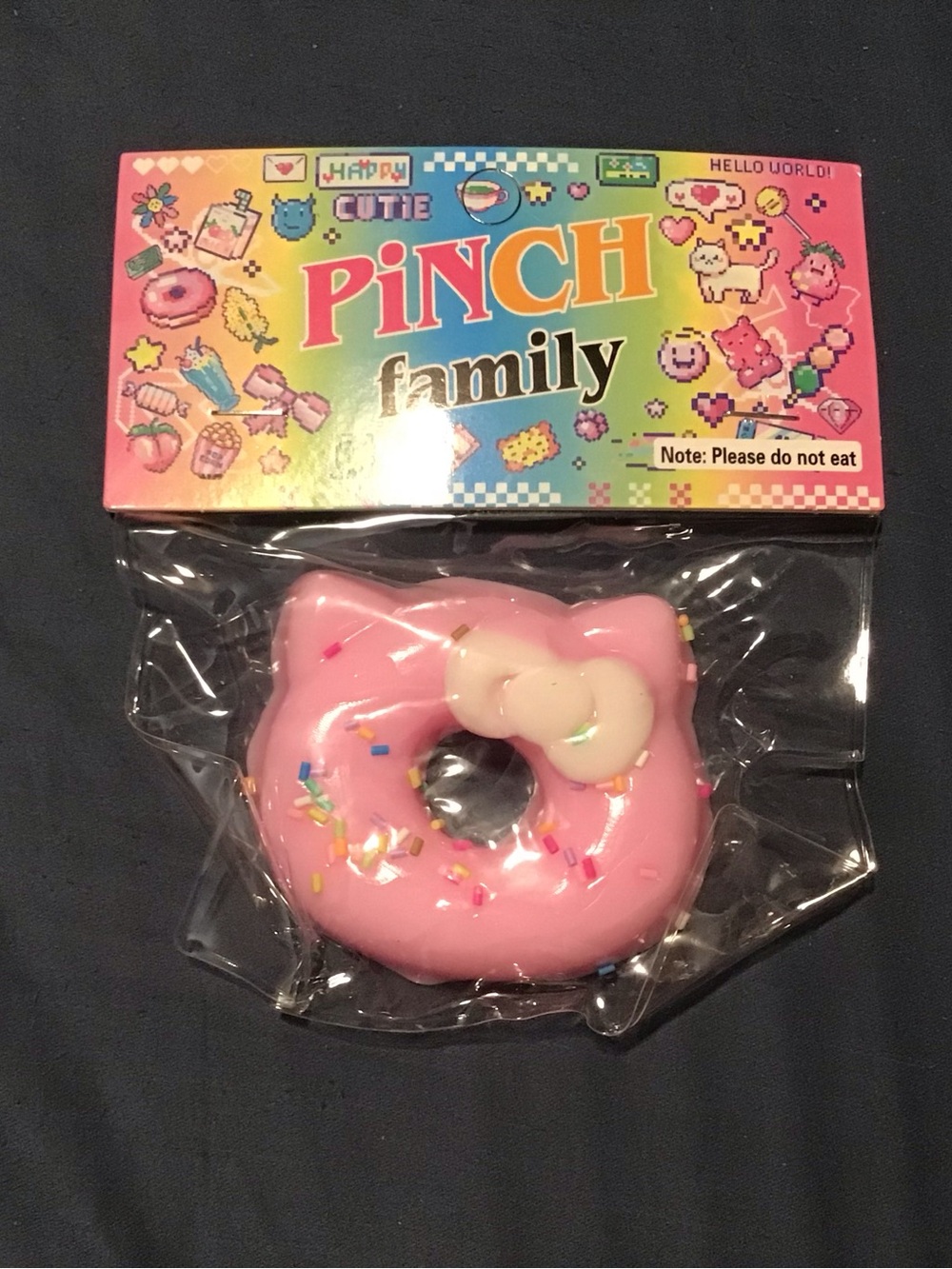 Pinch Family Pink Donut Squishy with Bow